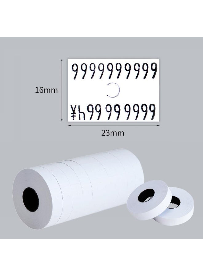 FAYET 10 Rolls 2 Line Price Gun Labels (5000pcs, White), 23×16mm Strong Adhesive Pricemarker Tag Stickers Compatible with MX-6600/MX-6602/YH-689/G6600/CN-6600EOS Marking Guns - Image 2